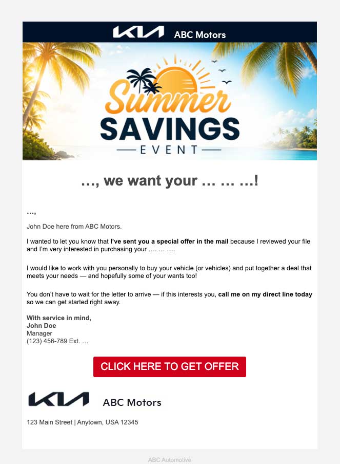 Email 1 — Be on the lookout, Day -1
